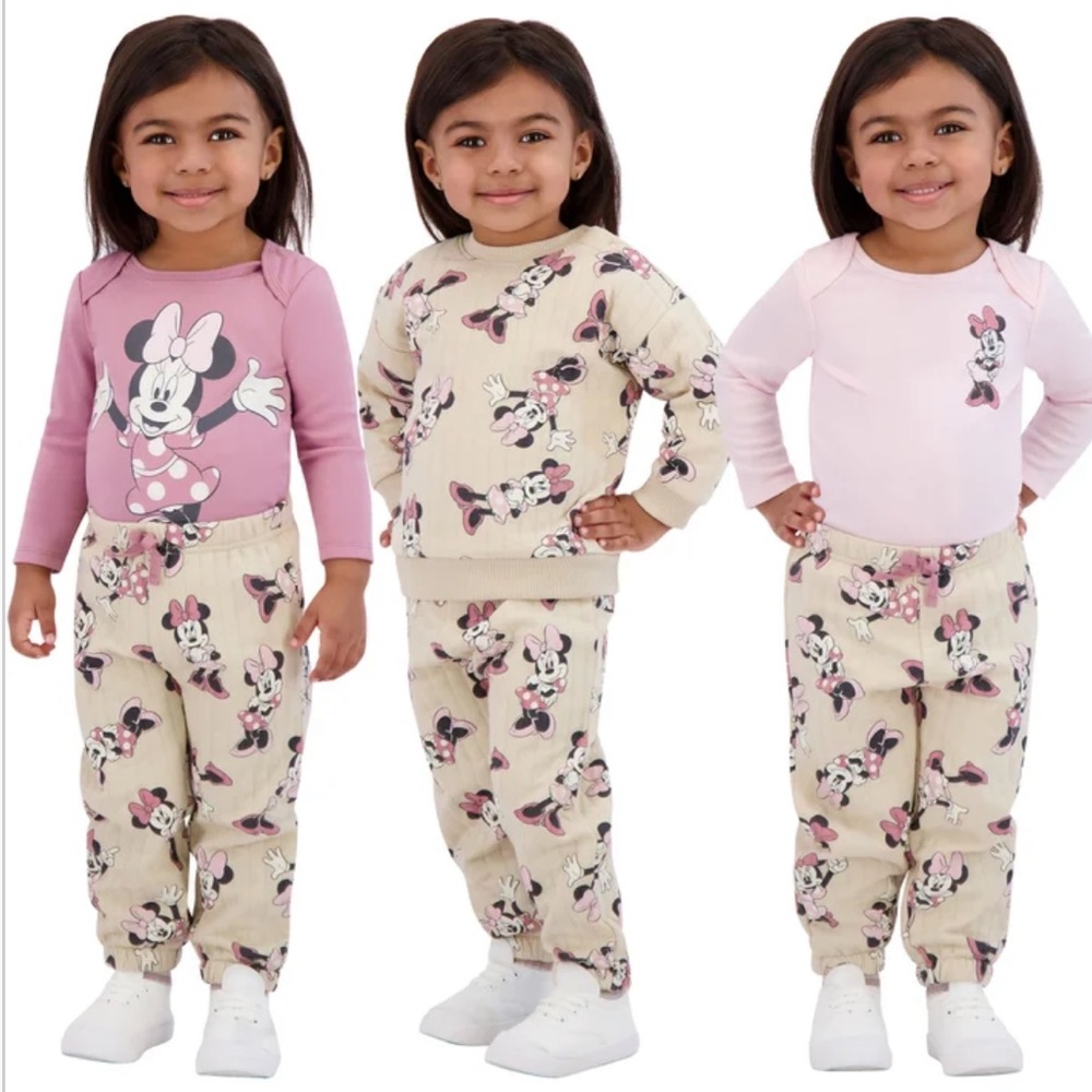 Disney Baby Girl Character Minnie Mouse 4 piece ribbed set  18 months 18m NWT